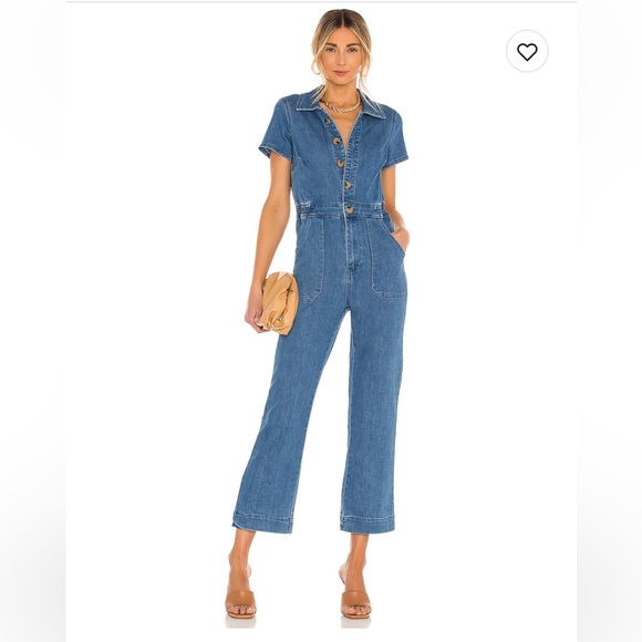Show me your Mumu Emery Denim Jumpsuit - French Blue - L - Picture 1 of 6